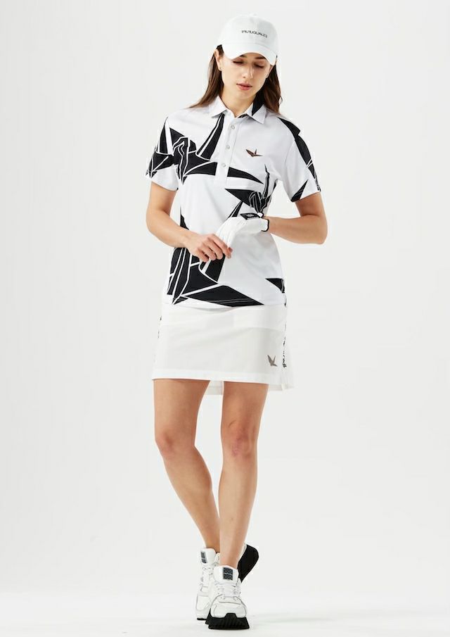 LADIES' 113 GOLF S/S POLO ORIGAMI CRANE |1PIU1UGUALE3(ウノ