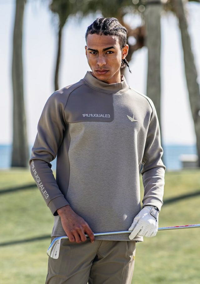 yyom‼️1PIU1UGUALE3 113 GOLF モックネック L 113 GOLF L/S MOCK NECK RAGLAN |1PIU1UGUALE3(ウノ ピゥ ウノ